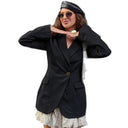 Asymmetrical Women's Blazer with Gold Accents