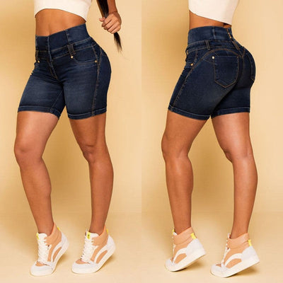 High-Waisted Denim Shorts for Flattering Fit