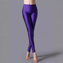 High-Waist Shiny Women's Leggings for Stylish Wear