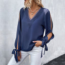 Chic Blouse with Cut-Out Sleeves and Lace Detail for Women