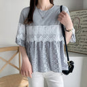 Lace-Trimmed Women's Blouse for Everyday Wear