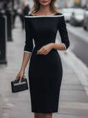 Chic Shift Dress with Modern Accents