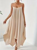 Women's Spaghetti Strap Dress with Asymmetrical Hem
