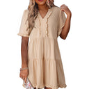 Ruffled V-Neck Women's Dress for Everyday Style