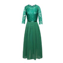 Lace Detail Women's Maxi Dress with Sheer Skirt