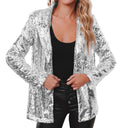 Sequin-Trimmed Women's Blazer for Chic Style