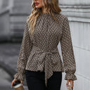 Chic Wrap Blouse with Voluminous Sleeves for Women