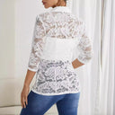 Chic Lace Blazer with Sheer Sleeves