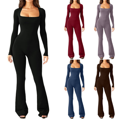 Chic Women's Wide Leg Deep V-Neck Bodysuit