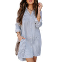 Chic Women's Shirt Dress with Pocket Detail
