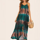 Chic Deep V-Neck Maxi Dress with Elegant Slit