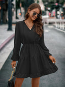 Chic Women's Ruffle Detail Mini Dress