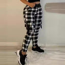 Checkered Pattern Women's Cargo Pants