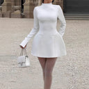 Chic High Neck Mini Dress for Women