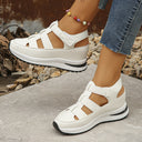 Stylish Women's Wedge Sneakers with Adjustable Strap