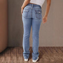 High-Waist Slim Fit Jeans with Chic Button Accents