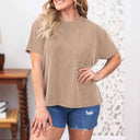 Striped Women's T-Shirt with Pocket Detail