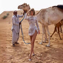 Stunning Sequin Dress with Sheer Accents and Fringes