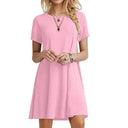 Chic Women's Round Neck Short Sleeve Dress