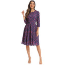 Floral Print Midi Dress with Flared Skirt