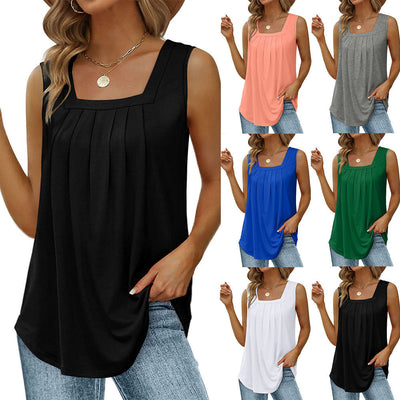 Women's Draped Sleeveless Blouse - Chic Style