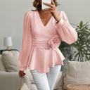 Floral Wrap Blouse for Women