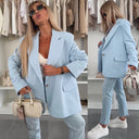 Chic Oversized Blazer Jacket with Deep Lapels & Pockets