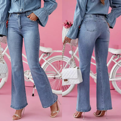High-Waisted Flared Jeans with Vintage Charm