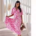 Women's High Slit Butterfly Sleeve Dress