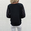 Chic Women's Blouse with Puff Sleeves and Textured Design