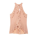 Chic Ruffled High Neck Women's Top