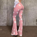Stylish Women's Bootcut Pants with Celestial Design