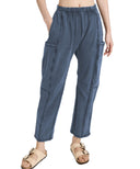 Stylish Women's Leisure Pants with Side Pockets and Elastic Waistband