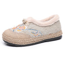Chic Floral Embroidery Women's House Slippers