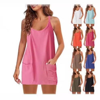 Chic Women's Nightgown with Convenient Pockets