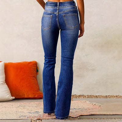 High-Waisted Bootcut Jeans for Women – Modern Wash Style