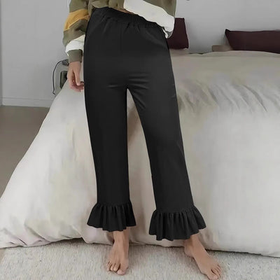 Ruffled Edge Women's Fashionable Trousers