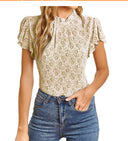 Chic Ruffled Floral Blouse for Women