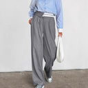 Chic Wide Leg Trousers with Stylish Belt and Pleats