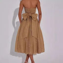 Chic Strapless Cocktail Dress with Ruched Bodice