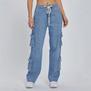 Women's Wide-Leg Cargo Jeans with Ample Pockets