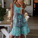 Adjustable Strap Women's Dress with Fun Print