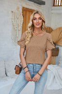 Chic Ruffle Detail Women's T-Shirt