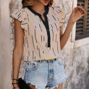 Stylish Women's Ruffled Sleeve Blouse with Modern Design