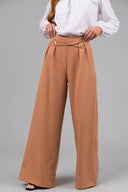 Stylish Bow Collar Blouse with Wide Leg Pants
