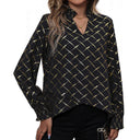 Stylish Women's Blouse with Shimmering Check Design