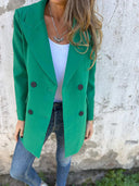 Chic Double-Breasted Blazer with Structured Shoulder Pads