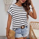 Chic Women’s Striped Short Sleeve Top