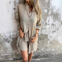 Chic Women's Blouse and Shorts Ensemble