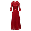 Lace Detail Women's Maxi Dress with Sheer Skirt